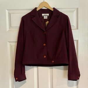 Maroon Short Casual Blazer Jacket